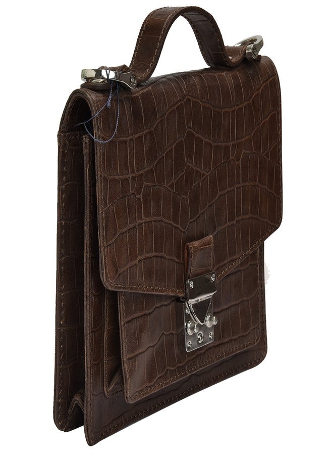 MANDAVA Genuine Leather Women's Mini Side Bag Satchel Sling Shoulder Bag Ladies Handbag (BROWN) - Image 3