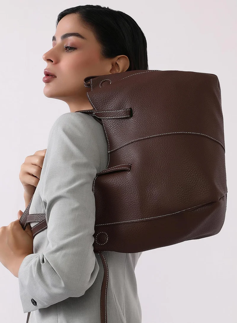 Haute Sauce  Solid Zip Lock Regular Vegan Leather Hand Bag For Women for Women | Best Price UAE