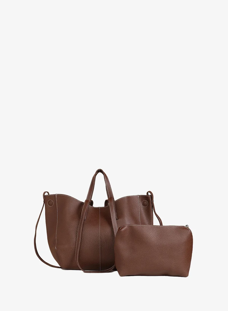 Haute Sauce Solid Zip Lock Regular Vegan Leather Hand Bag For Women