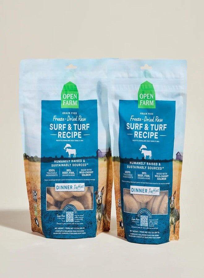 Open Farm أوبن فارم، طعام كلاب مجفف بالتجميد، قطع تحتوي على 95% لحم، أعضاء وعظام، وجبة كاملة أو مزيج طعام كلاب مجفف بالتجميد، وصفة سيرف آند تيرف، كيس 17.5 أونصة - Image 5