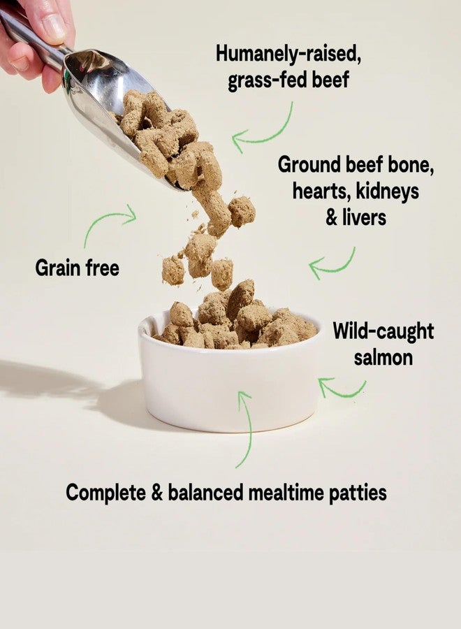 Open Farm أوبن فارم، طعام كلاب مجفف بالتجميد، قطع تحتوي على 95% لحم، أعضاء وعظام، وجبة كاملة أو مزيج طعام كلاب مجفف بالتجميد، وصفة سيرف آند تيرف، كيس 17.5 أونصة - Image 3