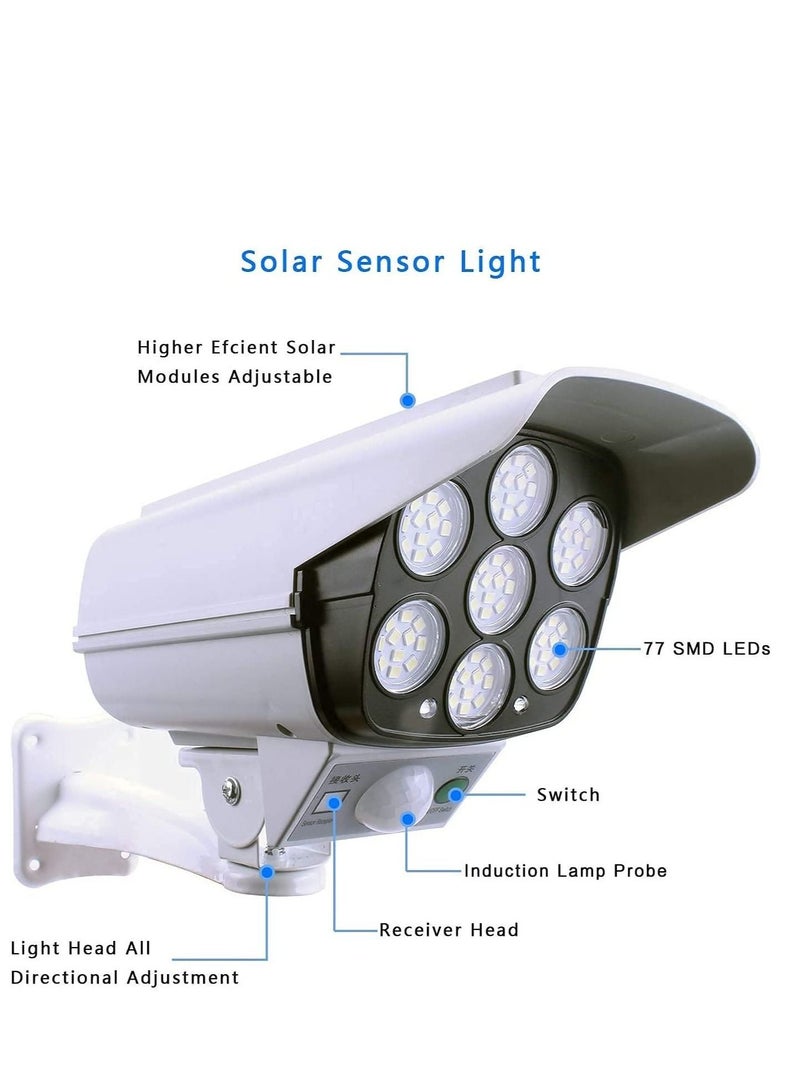 Solar Wall-mounted Light with Remote Control,Auto Infrared Motion ​Sensor Light，Simulation Surveillance CCTV Light，Roatable Angle Adjustable Wall Light for Outdoor Corridor Pathway Diwali Diya(2 Pack)