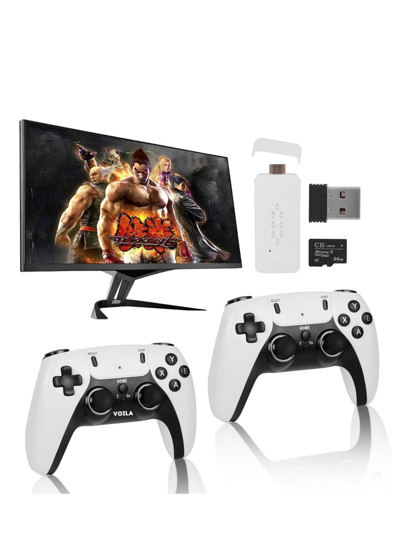 بلو فاير کنسول بازی رترو M22 نسخه 2.5 با بیش از ۳۰,۰۰۰ بازی کلاسیک | استیک HDMI با حافظه ۶۴ گیگابایت | دسته‌های بی‌سیم دوگانه 2.4GHz | خروجی تصویر 1080P | مناسب برای تلویزیون، لپ‌تاپ و پروژکتور | بدون نیاز به اینترنت | هدیه‌ای عالی برای کودکان و بزرگسالان - Image 1