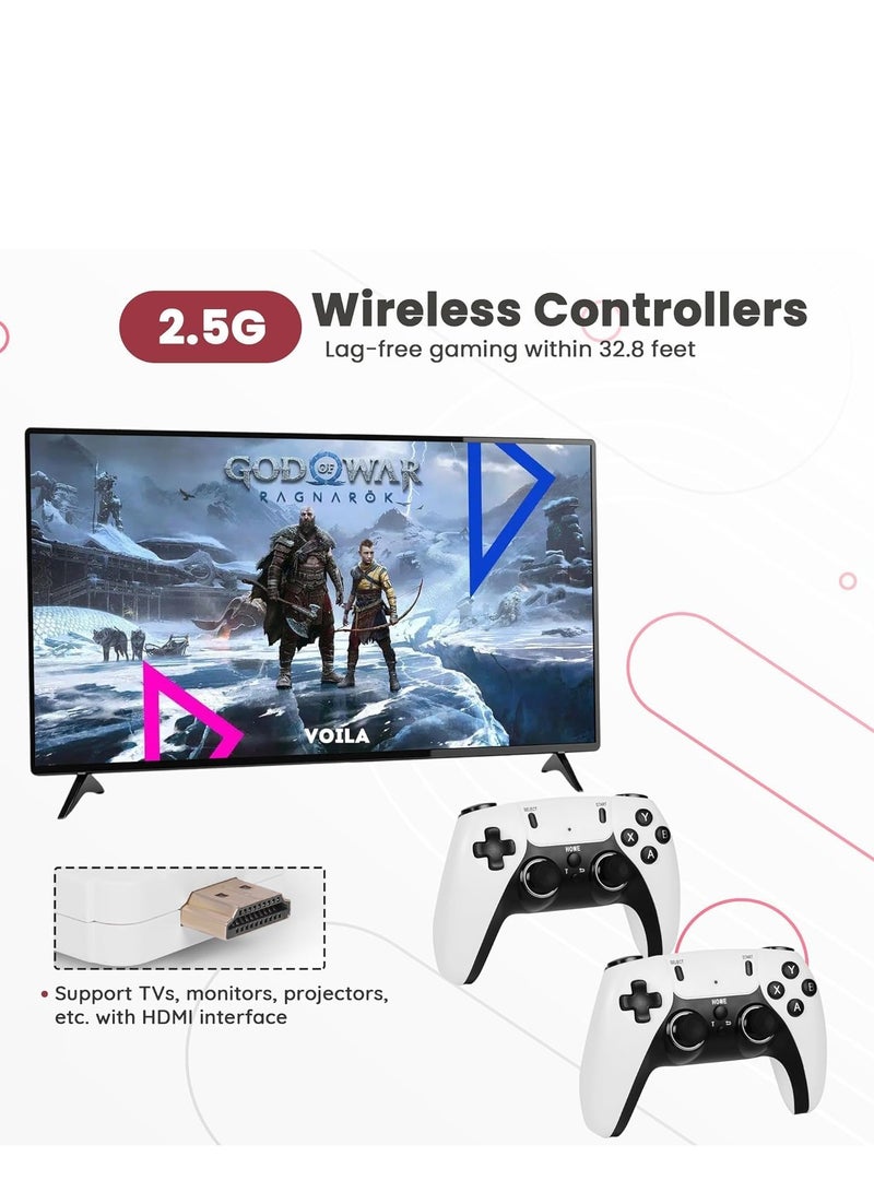 بلو فاير کنسول بازی رترو M22 نسخه 2.5 با بیش از ۳۰,۰۰۰ بازی کلاسیک | استیک HDMI با حافظه ۶۴ گیگابایت | دسته‌های بی‌سیم دوگانه 2.4GHz | خروجی تصویر 1080P | مناسب برای تلویزیون، لپ‌تاپ و پروژکتور | بدون نیاز به اینترنت | هدیه‌ای عالی برای کودکان و بزرگسالان - Image 3