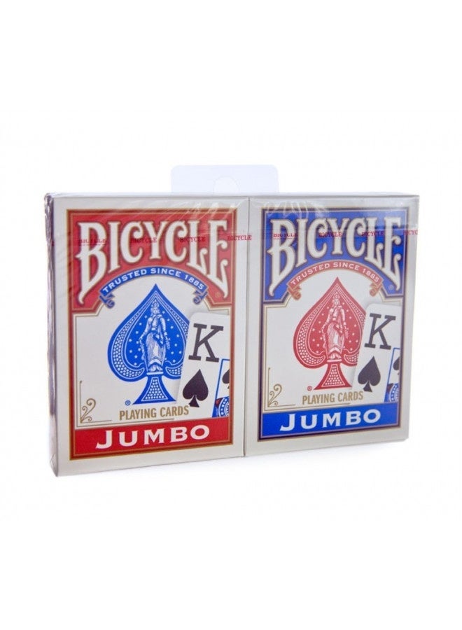 Bicycle Bicycle Jumbo Index Rider Back Playing Cards, Red And Blue, 2 Count 