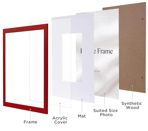 eletecpro 4x6 Picture Frames Colorful Photo Frame Set of 4 Suits 35x5 Photos with Mat or 4x6 without Mat Craft for Engineered Wood and Acrylic Cute Picture Frame Home Wall Tabletop Decor - Image 3
