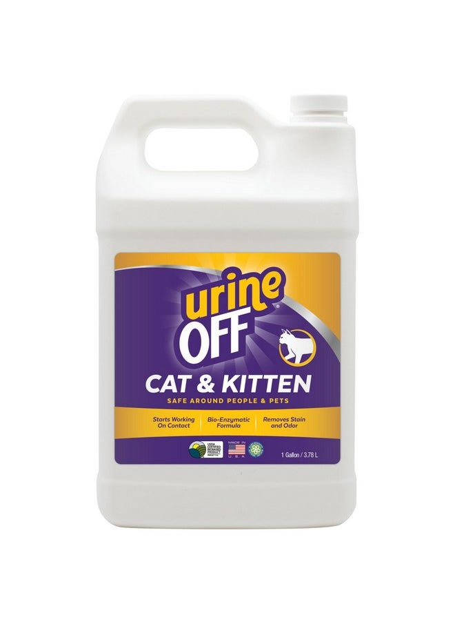 Urine Off Kitten & Cat Pet Stain Remover | Fresh Scent Carpet Cleaner | Bio Enzymatic Stain & Urine Odor Eliminator | Pet Safe Cleaner | 1 Gal.  - Image 1