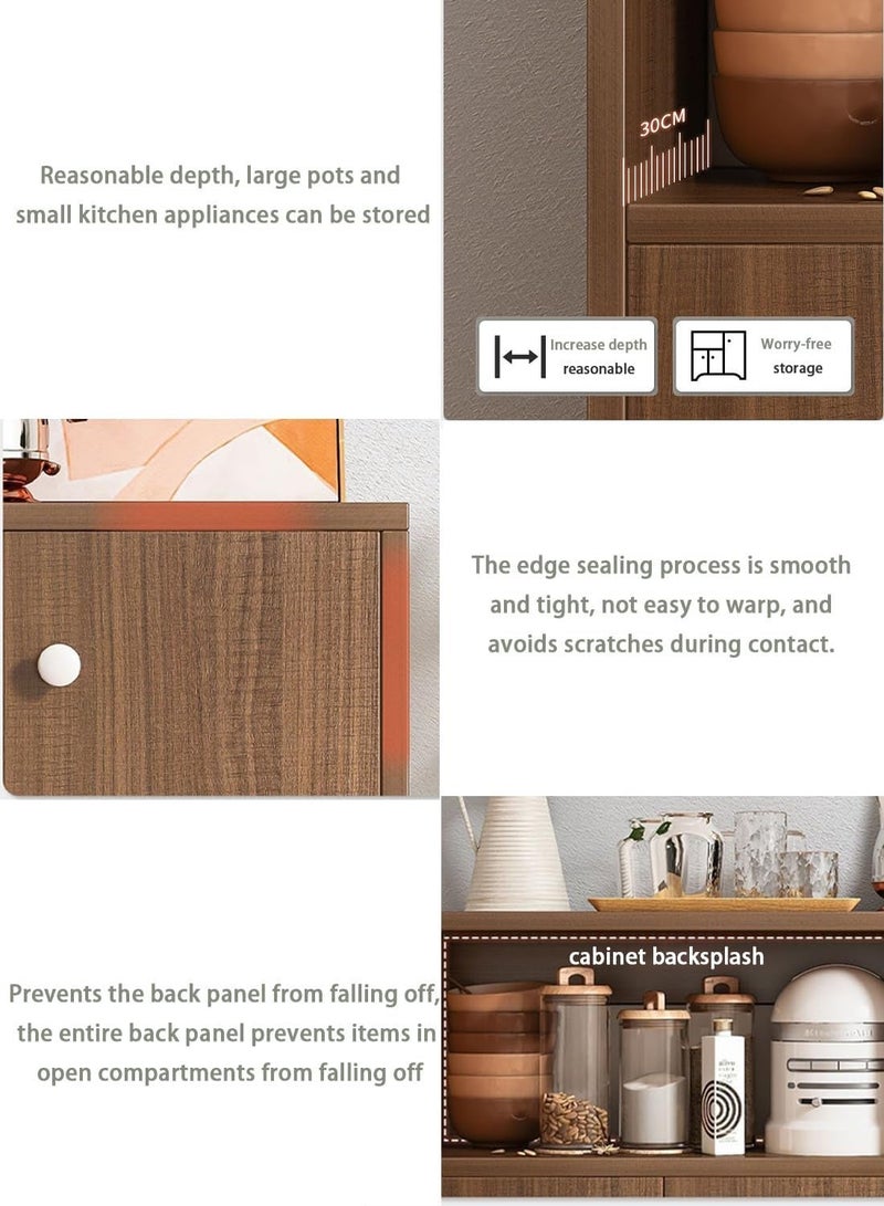 Side storage cabinet, versatile cabinet for living room, office, kitchen, coffee corner cabinet, storage space with three shelves and two doors - Image 3