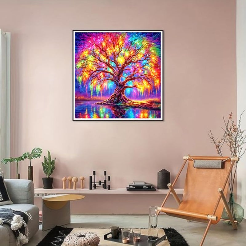 DIYCYCY Tree of Life Diamond Painting Kits for Adults,Full Drill Diamond Art Kits for Beginners,Round 5D DIY Diamond Dots Paintings, Diamonds Pictures Gem Art and Crafts Home Decor 13.78x13.78 inch - Image 2