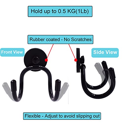 YYST MINI Magnetic Towel Hook Hanger Rack for Kitchen Dish,Sports, Hand Gym, etc- Hold up to 0.5 Lb- No Towels Included (1) - Image 2