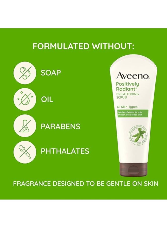 Aveeno Aveeno Positively Radiant Exfoliating Facial Scrub, Brightening Face Scrub with Soy Extract to Visibly Improve Skin Tone and Texture, Oil-Free, Soap-Free, Hypoallergenic Formula, 7 FL OZ  - Image 4