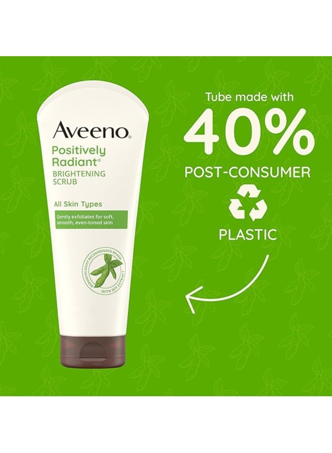 Aveeno Aveeno Positively Radiant Exfoliating Facial Scrub, Brightening Face Scrub with Soy Extract to Visibly Improve Skin Tone and Texture, Oil-Free, Soap-Free, Hypoallergenic Formula, 7 FL OZ  - Image 5