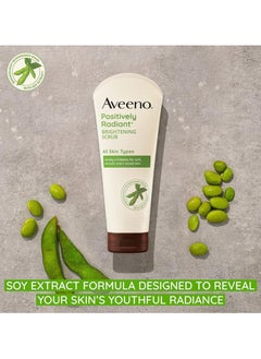 Aveeno Aveeno Positively Radiant Exfoliating Facial Scrub, Brightening Face Scrub with Soy Extract to Visibly Improve Skin Tone and Texture, Oil-Free, Soap-Free, Hypoallergenic Formula, 7 FL OZ  - Image 2