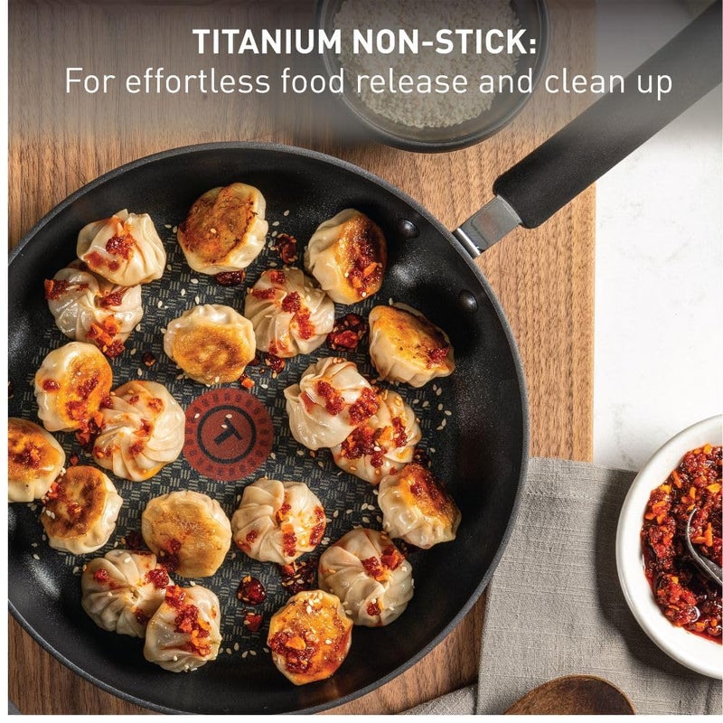 T-fal Ultimate Hard Anodized Nonstick Fry Pan With Lid 10 Inch, Oven Broiler Safe 400F, Lid Safe 350F, Cookware, Kitchen, Home, Versatile Frying Pan, Skillet, Pots and Pans, Dishwasher Safe, Black - Image 3