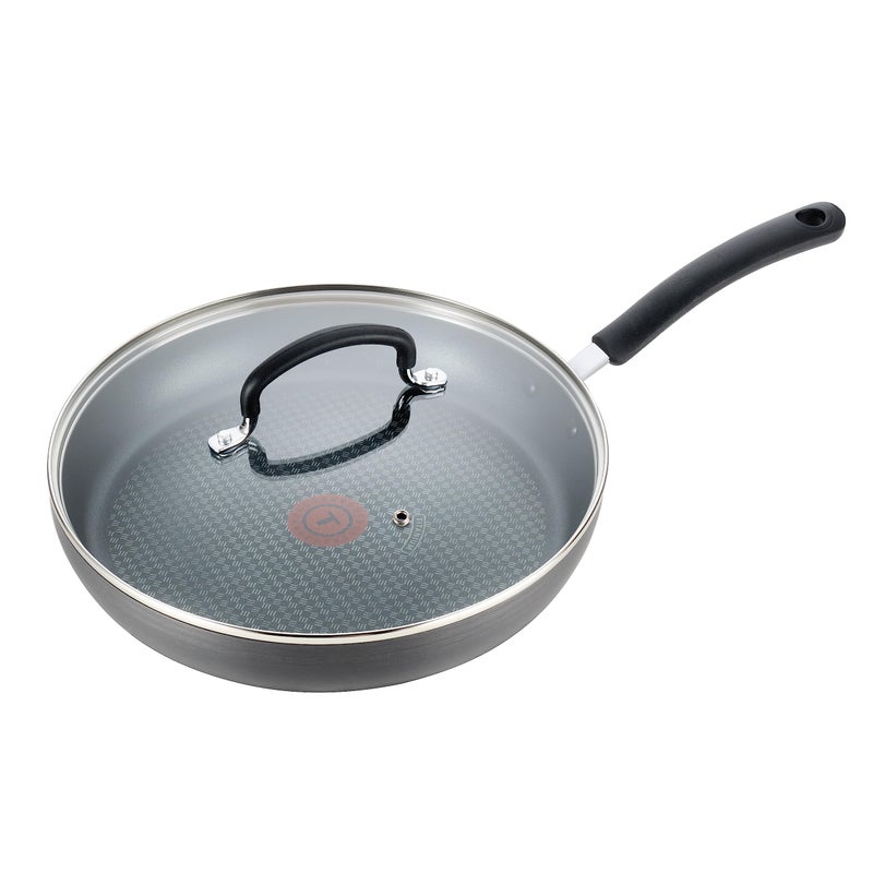 T-fal Ultimate Hard Anodized Nonstick Fry Pan With Lid 10 Inch, Oven Broiler Safe 400F, Lid Safe 350F, Cookware, Kitchen, Home, Versatile Frying Pan, Skillet, Pots and Pans, Dishwasher Safe, Black - Image 1