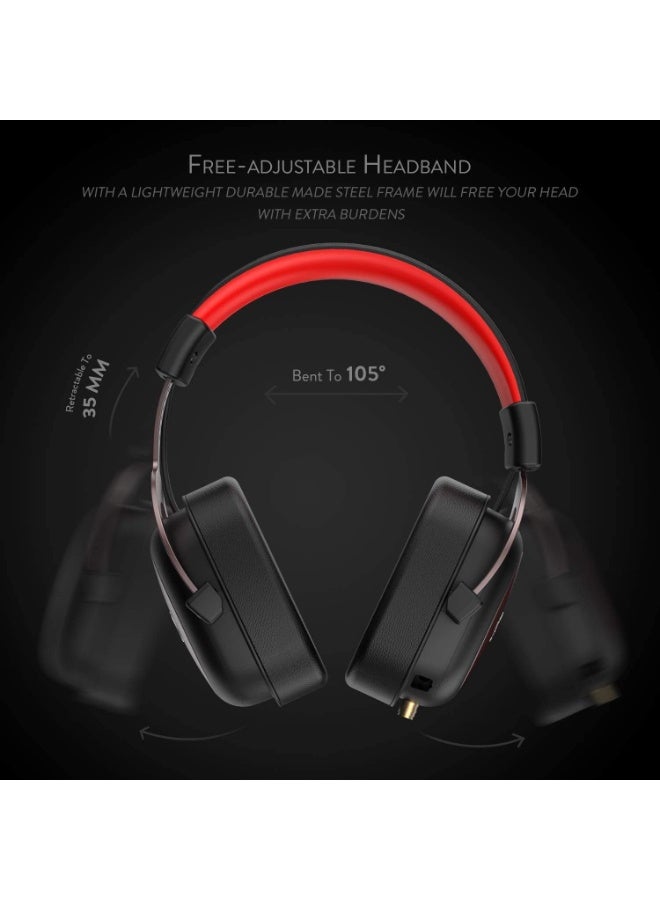 ريدراجون سماعة ألعاب سلكية مزودة بمحركات صوتية Zeus H510-FB مقاس 3.5 ملم، صوت ستيريو، ميكروفون عازل للضوضاء، تصميم مريح، مقبس 3.5 ملم مع محول USB، سماعات ألعاب للكمبيوتر الشخصي، واللابتوب، ووحدات التحكم - Image 5