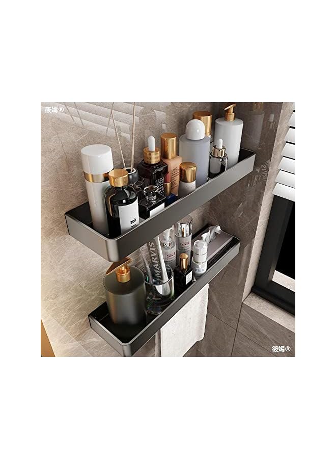U-HOOME 2PACK Shower Caddy Adhesive Bathroom Shelf Organizer, No Drilling Shower Shelf Rack Holder with Hooks and Towel rack，Floating Shelf for Bathroom,Kitchen,Toilet - Image 4