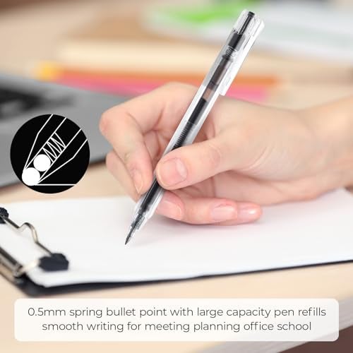 M.G M&G Gel Pens 10 Pcs, 0.5mm Retractable Black Ink Gel Pen Fine Point Smooth Writing, Gel Ink Pen with Quick Drying Ink for Journaling and Note Taking, Minimalist Gel Pens for Office School Home Gift - Image 4