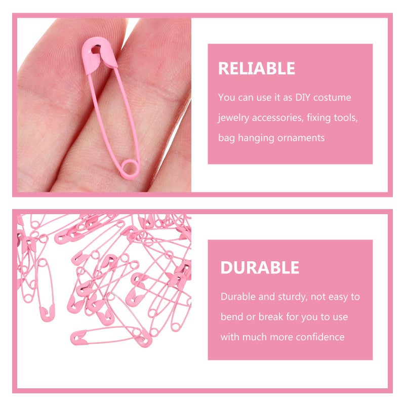 Multipurpose Small Safety Pins For DIY Crafts Sewing Handmade Jewelry And Clothing 100 Pcs Pink - Image 4