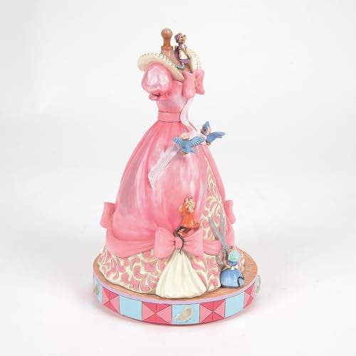 Enesco Disney Traditions Collection by Jim Shore Cinderella Pink Dress Musical Figurine Stone Resin Hand Painted Collectible Disney Figurines Cinderellas Dress with Music Home Decor Statue 84 Inch - Image 3