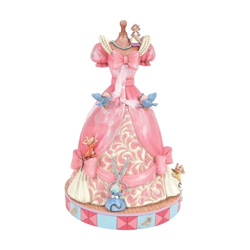 Enesco Disney Traditions Collection by Jim Shore Cinderella Pink Dress Musical Figurine Stone Resin Hand Painted Collectible Disney Figurines Cinderellas Dress with Music Home Decor Statue 84 Inch - Image 1