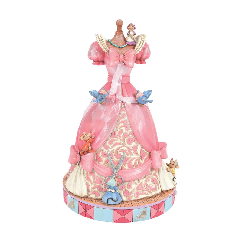 Enesco Disney Traditions Collection by Jim Shore Cinderella Pink Dress Musical Figurine Stone Resin Hand Painted Collectible Disney Figurines Cinderellas Dress with Music Home Decor Statue 84 Inch - Image 2