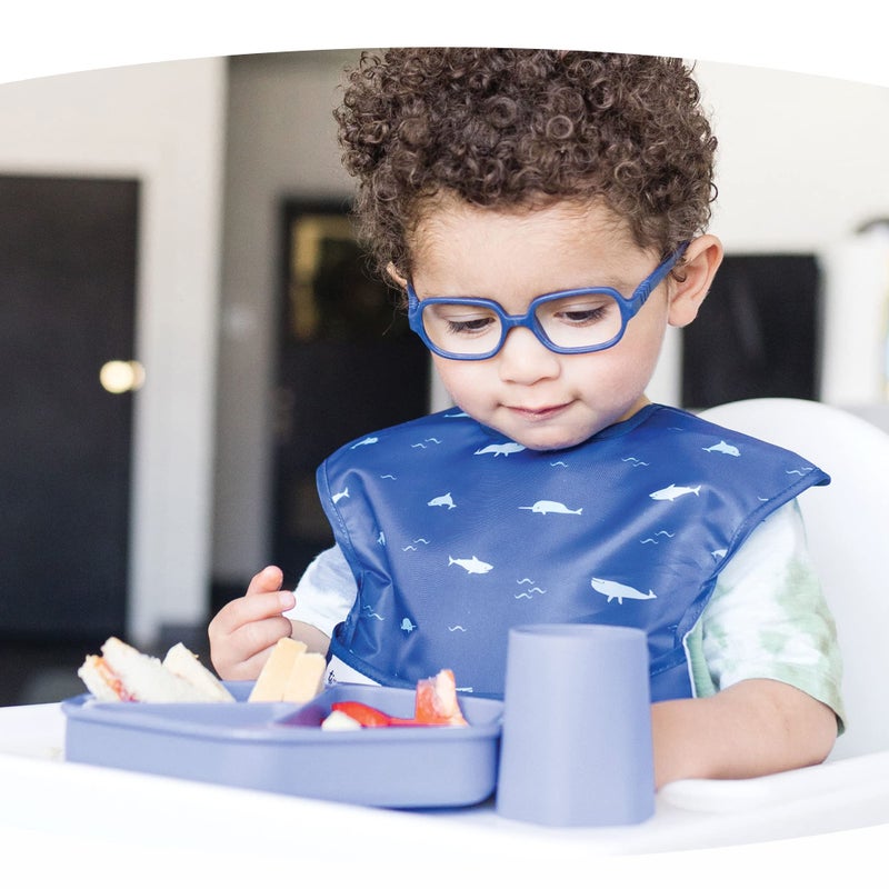 Tiny Twinkle Silicone Suction Baby Plate, Suction Grip Divided Dish for First Foods and Self-Feeding Toddlers, Baby Led Weaning Supplies for Independent Eating (Indigo Plate) - Image 4