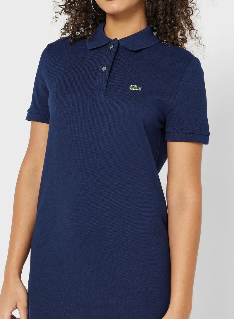 LACOSTE Piqué Knit Polo Dress