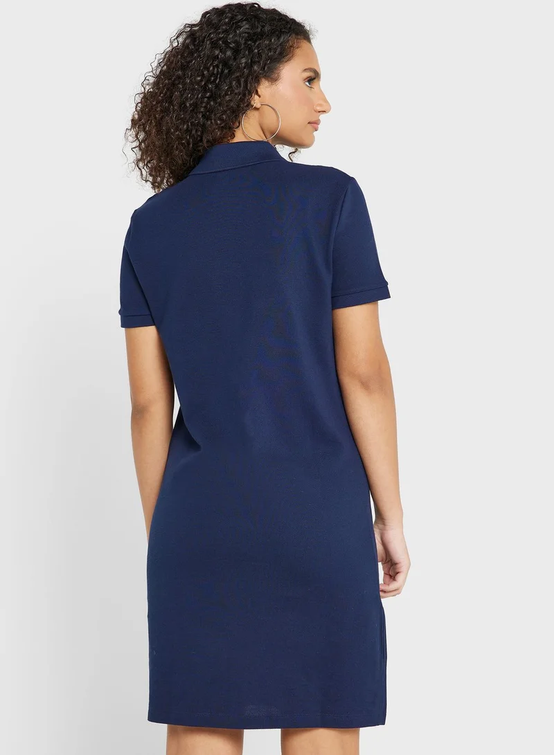 LACOSTE Piqué Knit Polo Dress