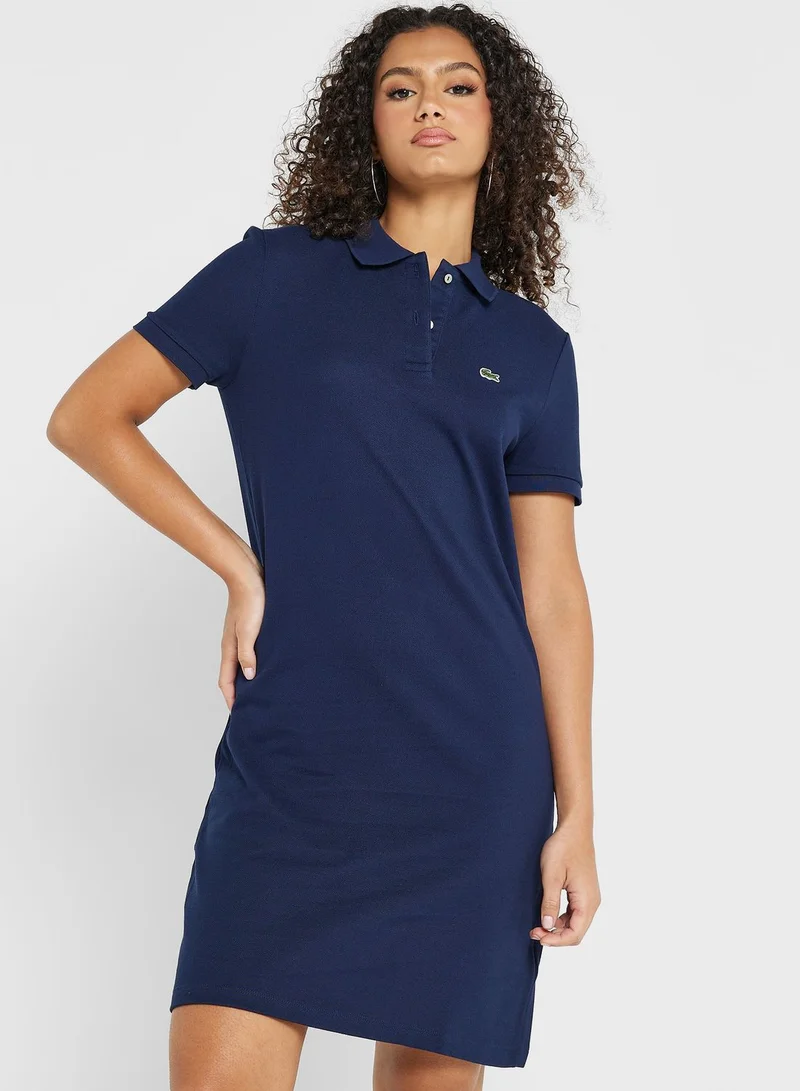 LACOSTE Piqué Knit Polo Dress
