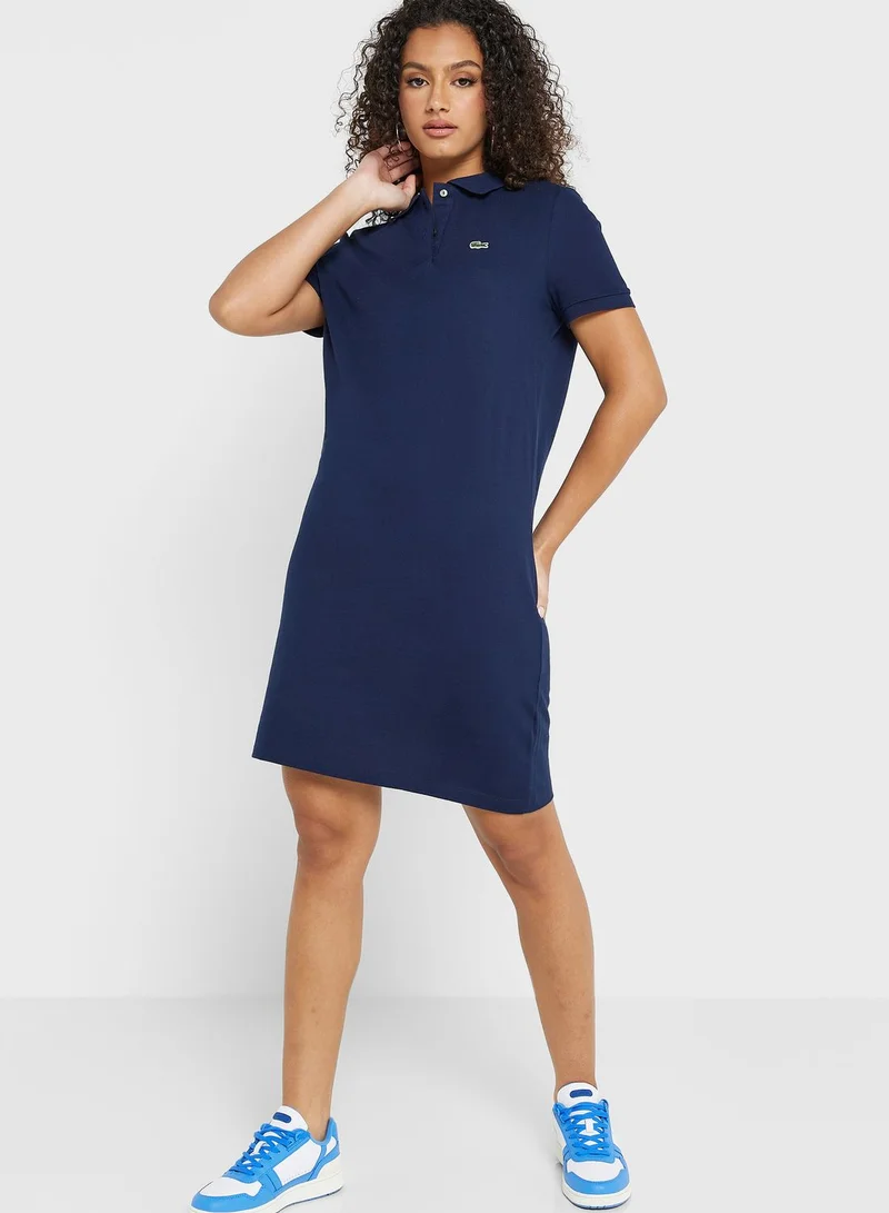 LACOSTE Piqué Knit Polo Dress
