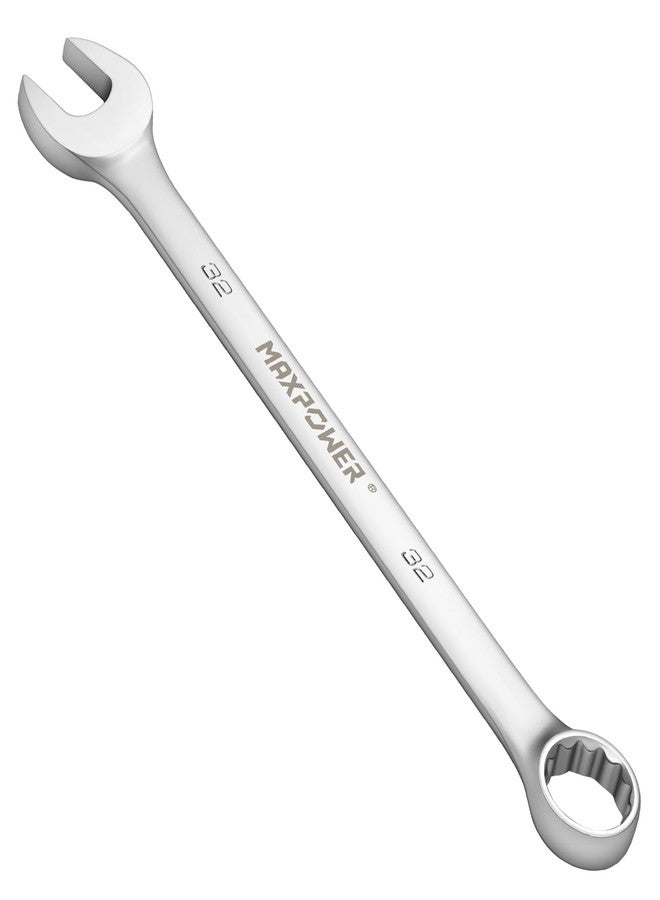 MAXPOWER 32mm Combination Wrench, Industrial Grade Spanners with Chrome Vanadium Steel, Sand Blasted Finish, Forged Heat-Treated - SAE - Image 1