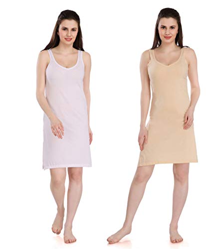 Splash Cotton Rich Camisole Slip for Women| Long Kurti Slip/Suit Slip/Camisole Slip Knee Length - Pack of 2 - Image 1