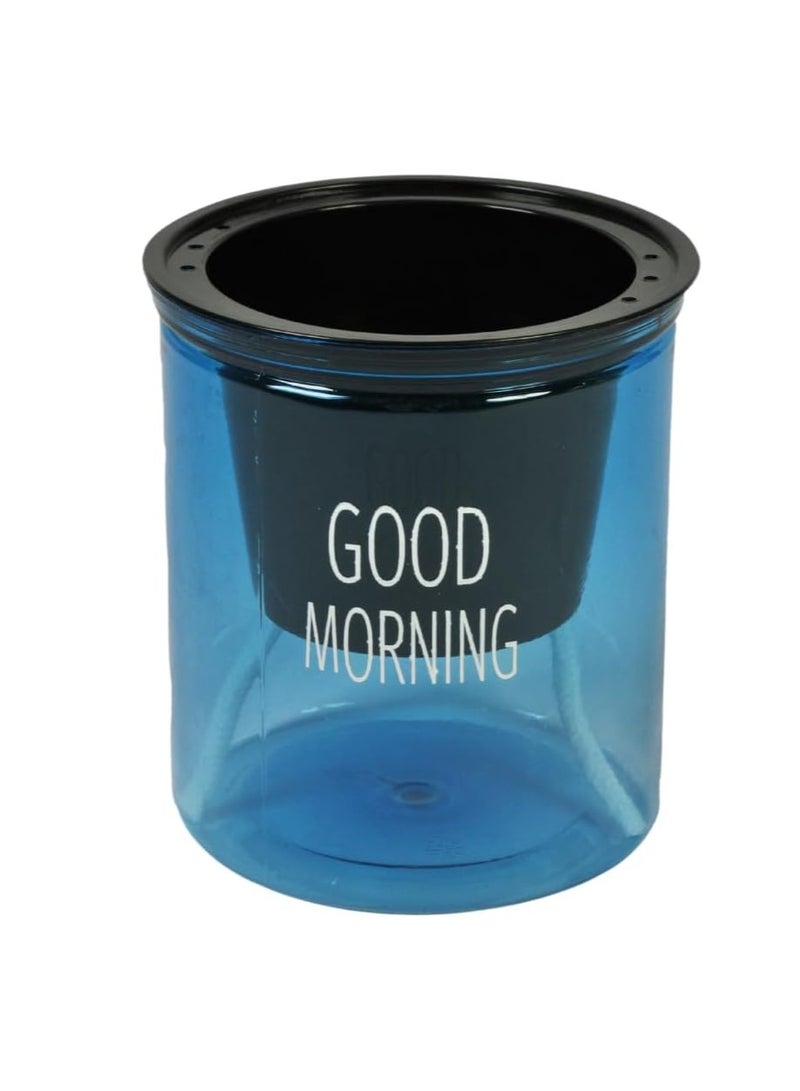 Generic Good Morning Plant Bottle, Colour - Blue, Self Watering Pot for Indoor Plants, Compact & Stylish Planter, Dimension: 10 CM Diameter x 12 CM Height,  - Image 1