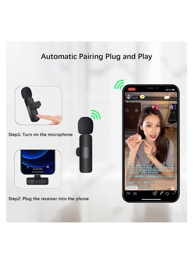 Wireless Lavalier Microphone for iPhone iPad USB C Smartphone Plug and Play Mini Mic for YouTube TikTok Live Streaming Gaming K Song Recording Auto Noise Reduction (3.5mm 2) - Image 3