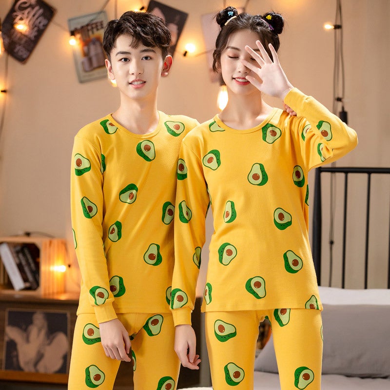 Middle and big children's underwear suit pure cotton middle school student undershirt warm Boys Girls teenagers autumn clothes long pants wholesale - Image 2