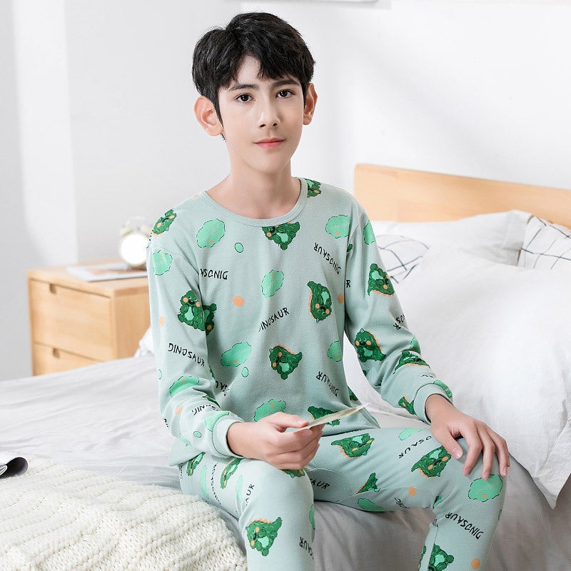 Middle and big children's underwear suit pure cotton middle school student undershirt warm Boys Girls teenagers autumn clothes long pants wholesale - Image 5