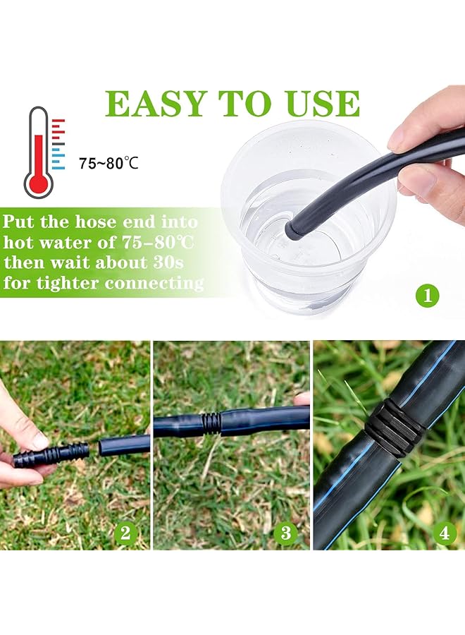 erorex 20Pieces Drip Irrigation Barbed Coupling Fittings For 1 2 Inch Tubing 16Mm Od 600 Inch Id Barbed Connectors Drip Line Couplings Connector Drip Irrigation Sprinkler System For Garden Lawn - Image 2