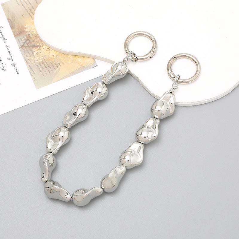 Chic Novelty Phone Case Chain Charm K221 special-shaped hand chain silver