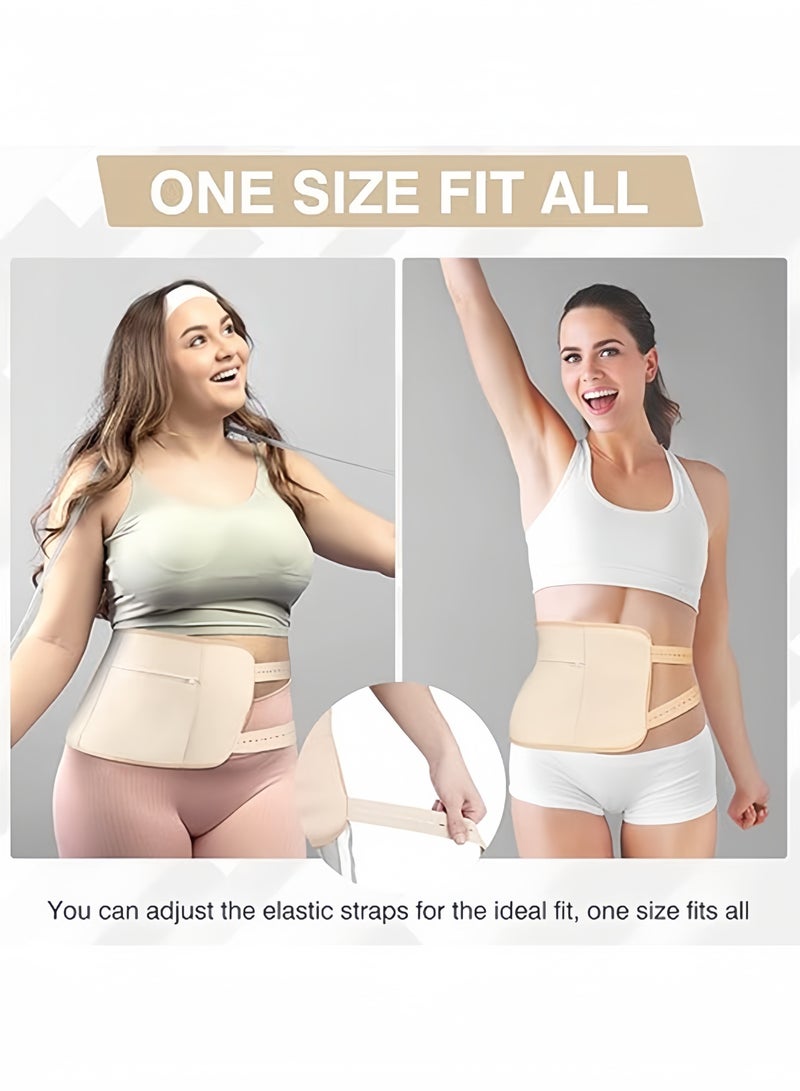 Adjustable Reusable Castor Oil Pack for Liver Detox – Organic Cotton Wrap with Elastic Strap, Zipper Pocket, and Anti-Leak TPU Layer – Machine Washable for Abdomen & Waist Therapy