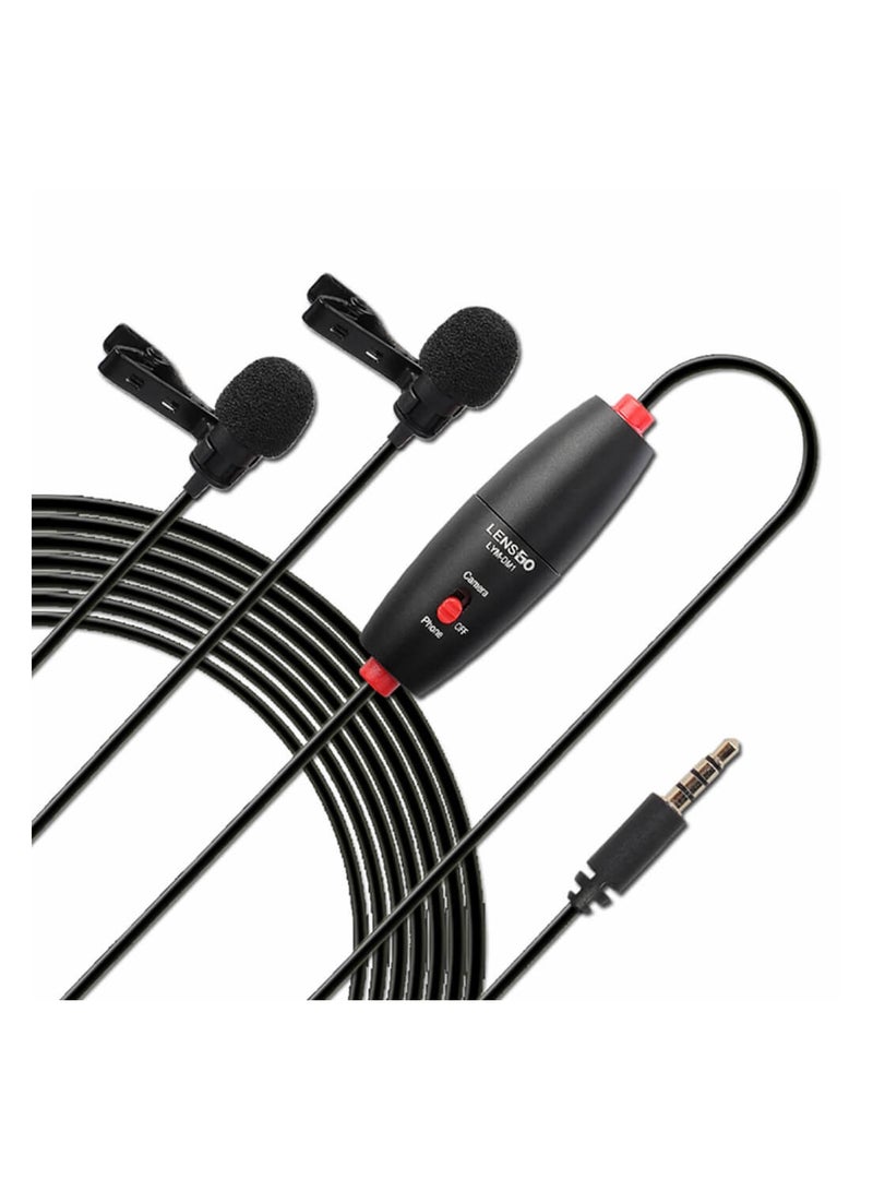 LensgoDM1 Omnidirectional Lavalier Microphone and Dual Omnidirectional Lavalier Microphone - Image 1