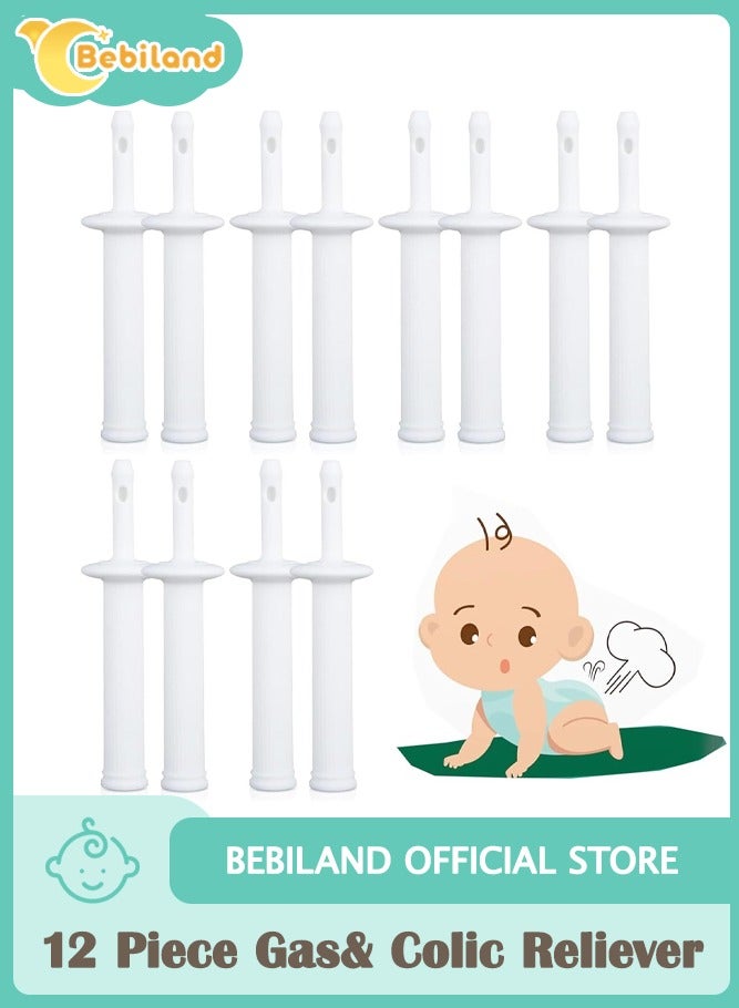 Bebiland 12 Pieces Baby Gas and Colic Reliever, Baby Constipation Relief, Suitable From Birth, White - Image 1