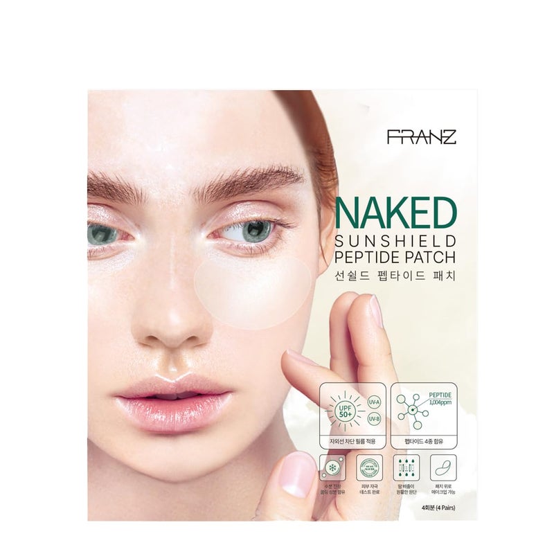FRANZ UV Protection Peptide Sun Patches UltraThin Sunshield for Face 4 Pairs Regular Size AntiAging  Skin Rejuvenation Perfect for Outdoor Sports  Golf Hiking Driving Korean Skincare