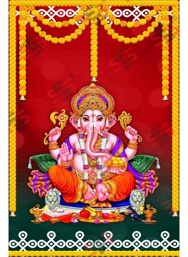 S2S قماش خلفية جانباثي لتزيين البوجا التقليدي، قماش تزيين خلفية لستارة خلفية البوجا لقماش المهرجان - جانباثي (عبوة من 1) - Image 1