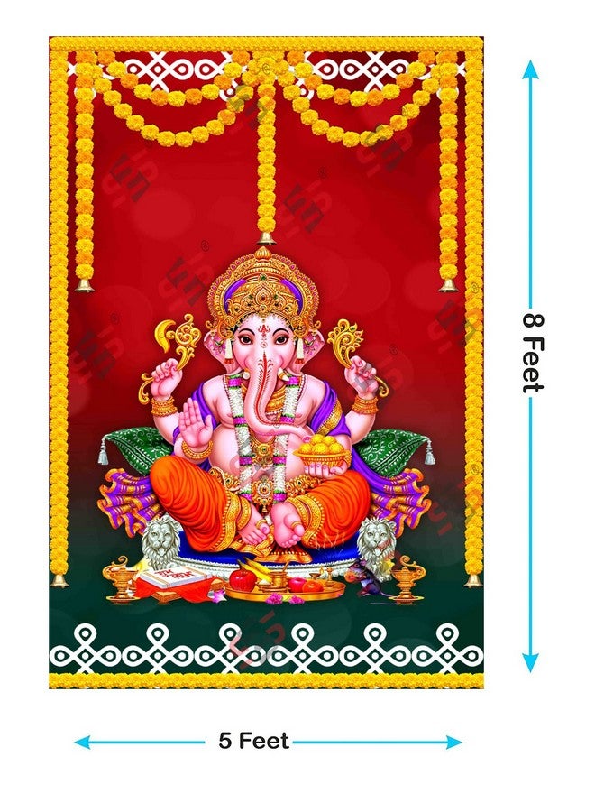 S2S قماش خلفية جانباثي لتزيين البوجا التقليدي، قماش تزيين خلفية لستارة خلفية البوجا لقماش المهرجان - جانباثي (عبوة من 1) - Image 2