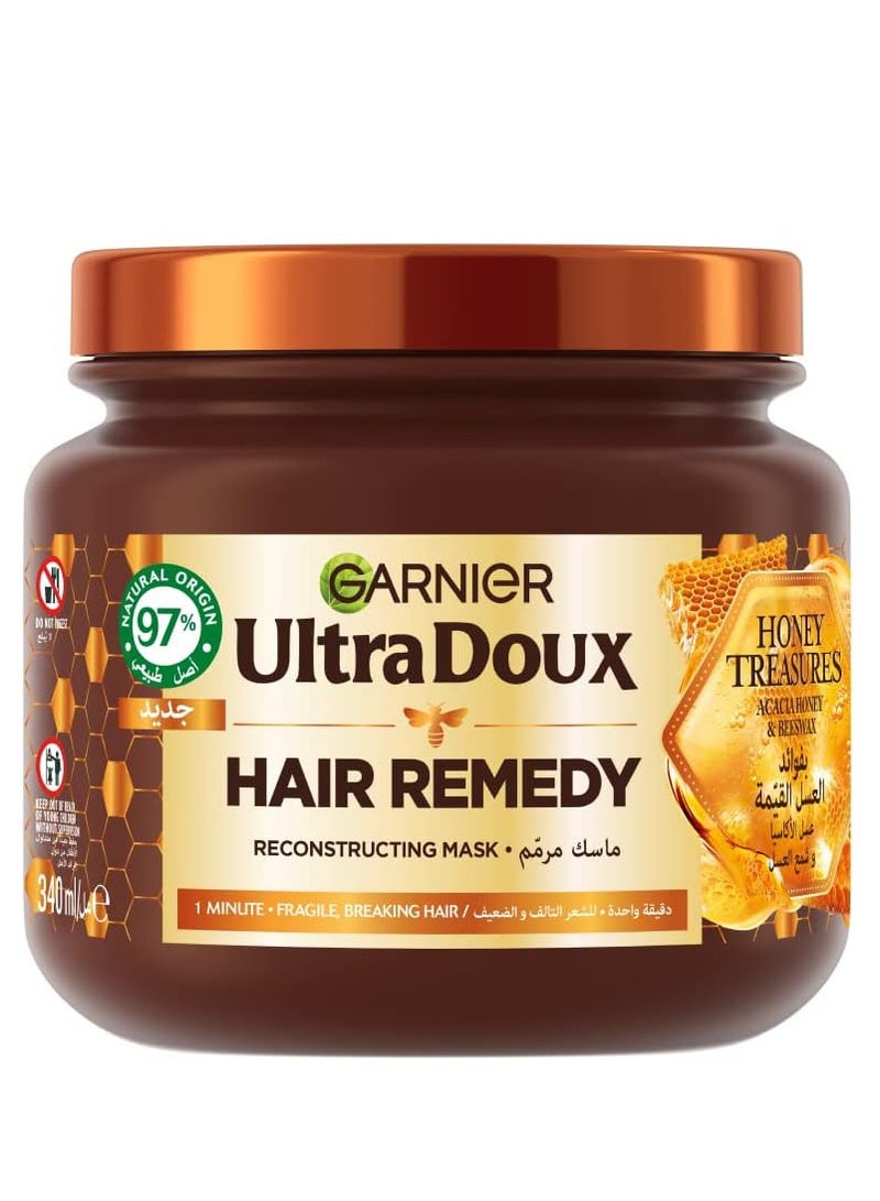 Garnier Ultra Doux Honey Treasures Restructuring Hair Remedy Mask for damaged hair 340ml - Image 1
