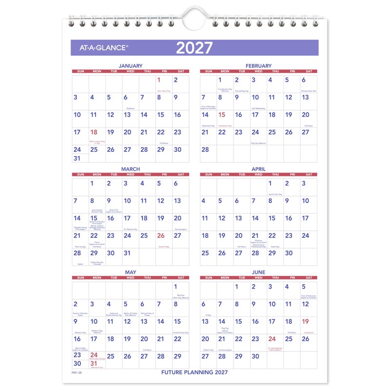 AT-A-GLANCE 2026 Wall Calendar, 8" x 11", Small, Ruled Blocks (PM12826) - Image 5