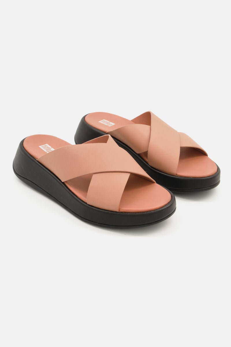 FitFlop Women F-Mode Flatform Cross Slides, Tan - Image 1