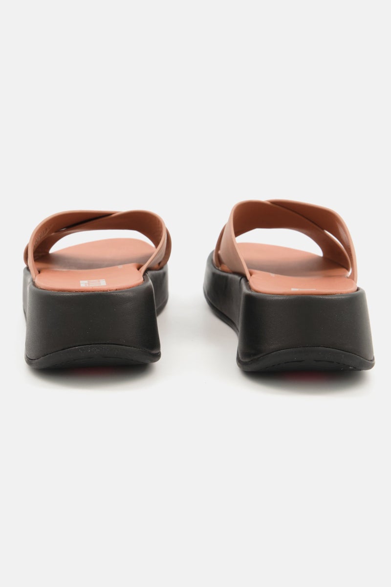 FitFlop Women F-Mode Flatform Cross Slides, Tan - Image 2