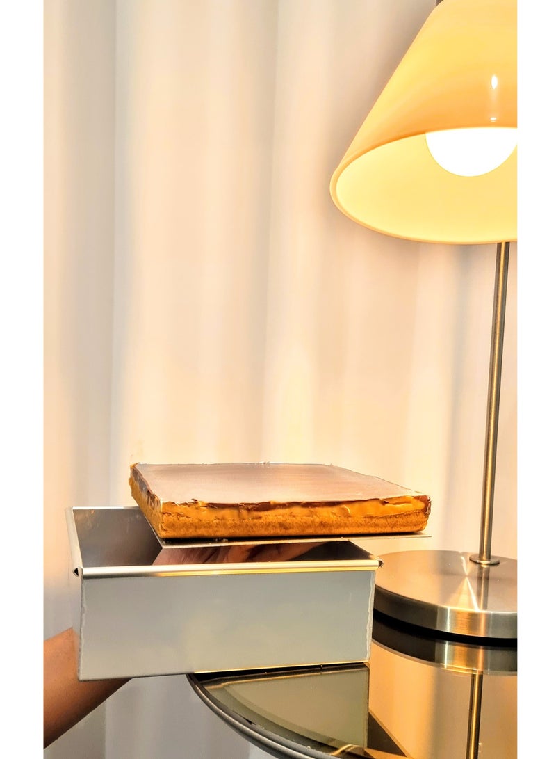 صينية خبز E-far Square Cake Brownie مقاس 8 × 8 بوصة، مصنوعة من الفولاذ المقاوم للصدأ، تناسب فرن محمصة صغير، غير سامة وآمنة للاستخدام في غسالة الأطباق - Image 5